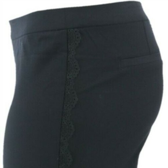NWT ISAAC MIZRAHI STRETCH LACE TRIM PANTS 6T BLACK - Picture 4 of 11
